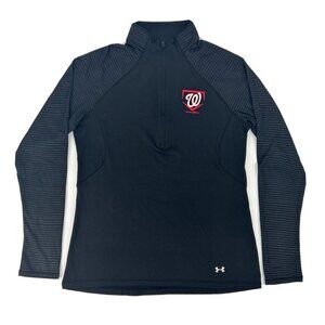 Washington‎ Nationals Shirt Women's XL Black Under Armour 1/2 Zip Pullover MLB